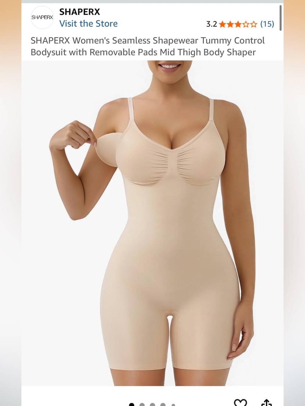 NWT ShaperX Shapewear Bodysuit